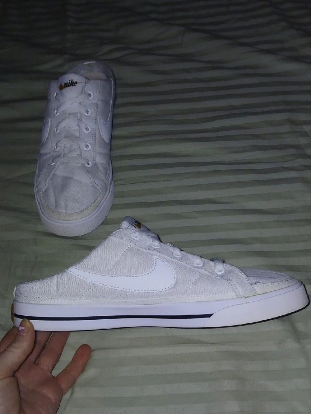 Nike Womens Court Legacy Mule White Canvas Sz: 9.5